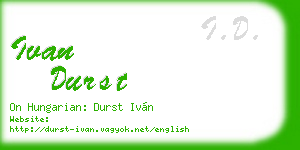 ivan durst business card